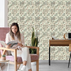 Papier Peint Cercles Abstraits Dans Un Style Rétro – Image 7