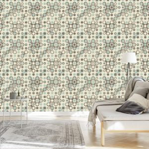 Papier Peint Cercles Abstraits Dans Un Style Rétro – Image 3