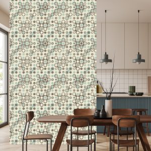 Papier Peint Cercles Abstraits Dans Un Style Rétro – Image 4