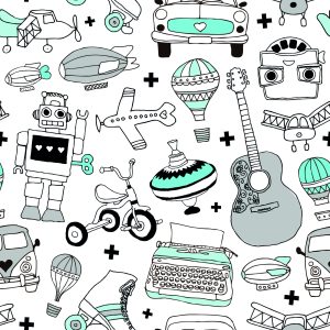 Papier Peint Pour Enfants - Jouets Vintage – Image 1