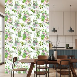 Papier Peint Feuilles Et Fleurs Aquarelles – Image 4