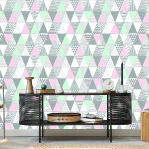 Papier Peint Géométrique - Triangles Colorés – Image 5