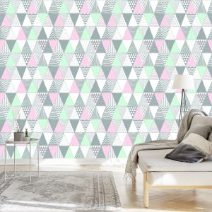 Papier Peint Géométrique - Triangles Colorés – Image 3