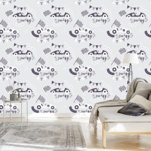 Papier Peint Pour Les Enfants - Courses De Voitures Anciennes – Image 3