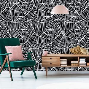 Papier Peint Motifs Géométriques Noirs Et Blancs – Image 6