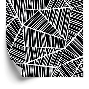 Papier Peint Motifs Géométriques Noirs Et Blancs – Image 2