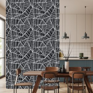 Papier Peint Motifs Géométriques Noirs Et Blancs – Image 4