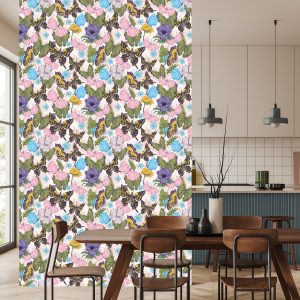 Papier Peint Pour Les Enfants - Papillons Parmi Les Fleurs – Image 4