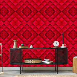 Papier Peint Cuir Matelassé Rouge – Image 5