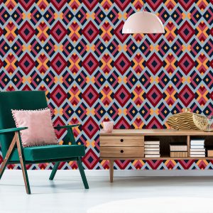 Papier Peint Géométrique - Diamants Colorés – Image 6