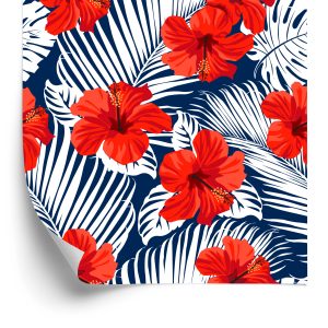 Papier Peint Fleurs Et Feuilles Tropicales – Image 2