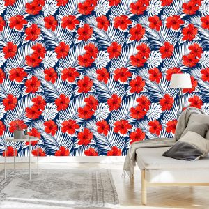 Papier Peint Fleurs Et Feuilles Tropicales – Image 3