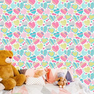 Papier Peint Pour Les Enfants - Beaux Coeurs Colorés – Image 6