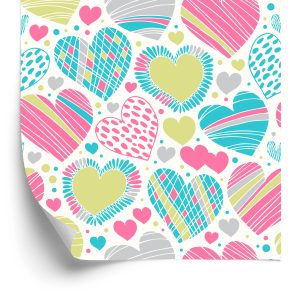 Papier Peint Pour Les Enfants - Beaux Coeurs Colorés – Image 2