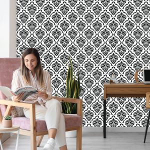 Papier Peint Ornements Classiques En Noir Et Blanc – Image 7