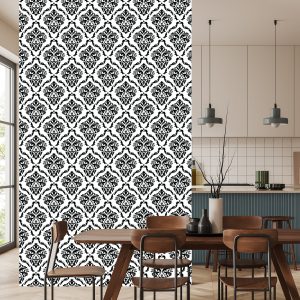 Papier Peint Ornements Classiques En Noir Et Blanc – Image 4