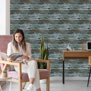 Papier Peint Nuances De Planches De Bois Gris – Image 7