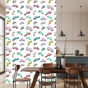 Papier Peint Pour Les Enfants - Voitures Rétro Colorées – Image 4