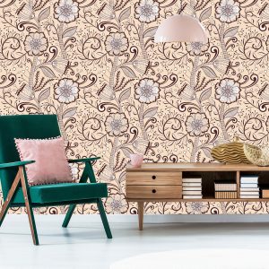 Papier Peint Belles Fleurs Dans Un Style Rétro – Image 6