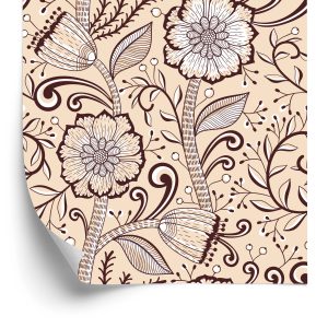 Papier Peint Belles Fleurs Dans Un Style Rétro – Image 2