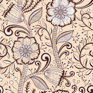 Papier Peint Belles Fleurs Dans Un Style Rétro – Image 1