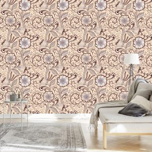 Papier Peint Belles Fleurs Dans Un Style Rétro – Image 3