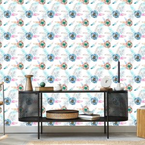 Papier Peint Belles Anémones Et Plumes – Image 5