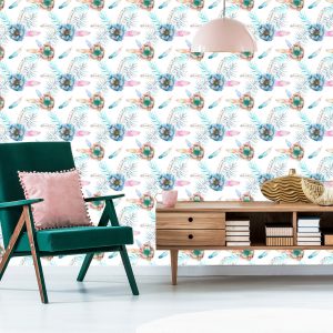 Papier Peint Belles Anémones Et Plumes – Image 6