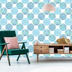 Papier Peint Motifs Végétaux Turquoise – Image 6