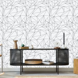 Papier Peint Motif Géométrique Noir Et Blanc – Image 5