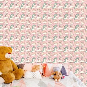 Papier Peint Pour Les Enfants - Licornes, Nuages ​​Et Étoiles – Image 6