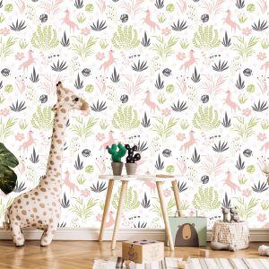 Papier Peint Pour Les Enfants - Licornes Et Plantes – Image 5