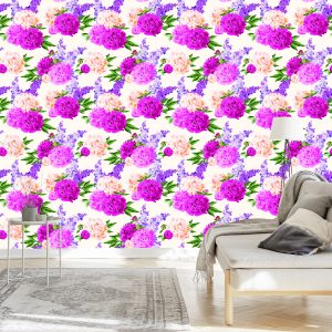 Papier Peint Beaux Lys Et Pivoines Colorés – Image 3