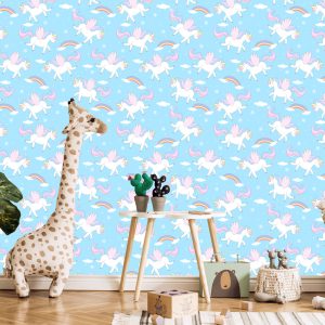 Papier Peint Pour Les Enfants - Adorable Licorne - Pegasi – Image 5