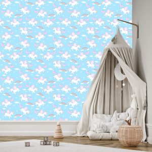 Papier Peint Pour Les Enfants - Adorable Licorne - Pegasi – Image 3
