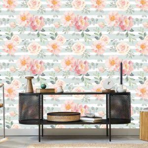 Papier Peint Fleurs - Roses Pastel Et Pivoines – Image 5
