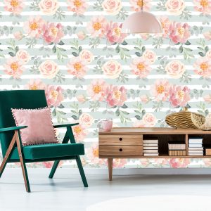 Papier Peint Fleurs - Roses Pastel Et Pivoines – Image 6