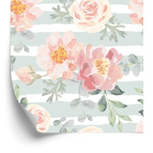 Papier Peint Fleurs - Roses Pastel Et Pivoines – Image 2