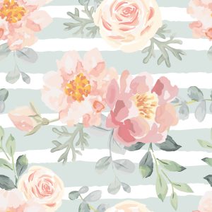 Papier Peint Fleurs - Roses Pastel Et Pivoines – Image 1