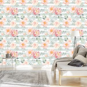 Papier Peint Fleurs - Roses Pastel Et Pivoines – Image 3