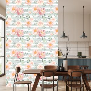 Papier Peint Fleurs - Roses Pastel Et Pivoines – Image 4