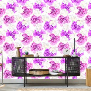 Papier Peint Pivoines Roses Et Tulipes Blanches – Image 5