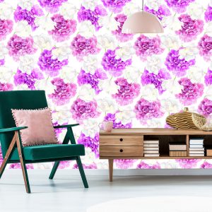 Papier Peint Pivoines Roses Et Tulipes Blanches – Image 6