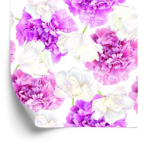 Papier Peint Pivoines Roses Et Tulipes Blanches – Image 2