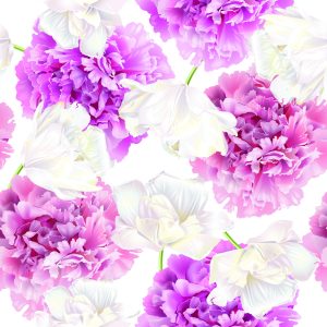 Papier Peint Pivoines Roses Et Tulipes Blanches – Image 1