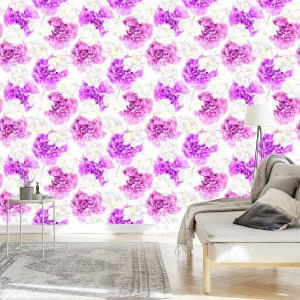 Papier Peint Pivoines Roses Et Tulipes Blanches – Image 3