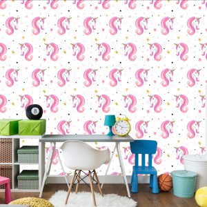 Papier Peint Pour Les Enfants - Licornes Et Étoiles – Image 4