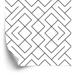 Papier Peint Motif Géométrique Noir Et Blanc – Image 2