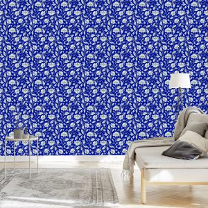Papier Peint Motif Floral Expressif Dans Un Style Rétro – Image 3