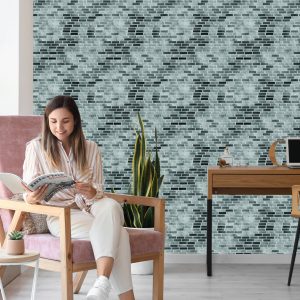 Papier Peint Effet De Mur De Briques Grises Modernes – Image 7